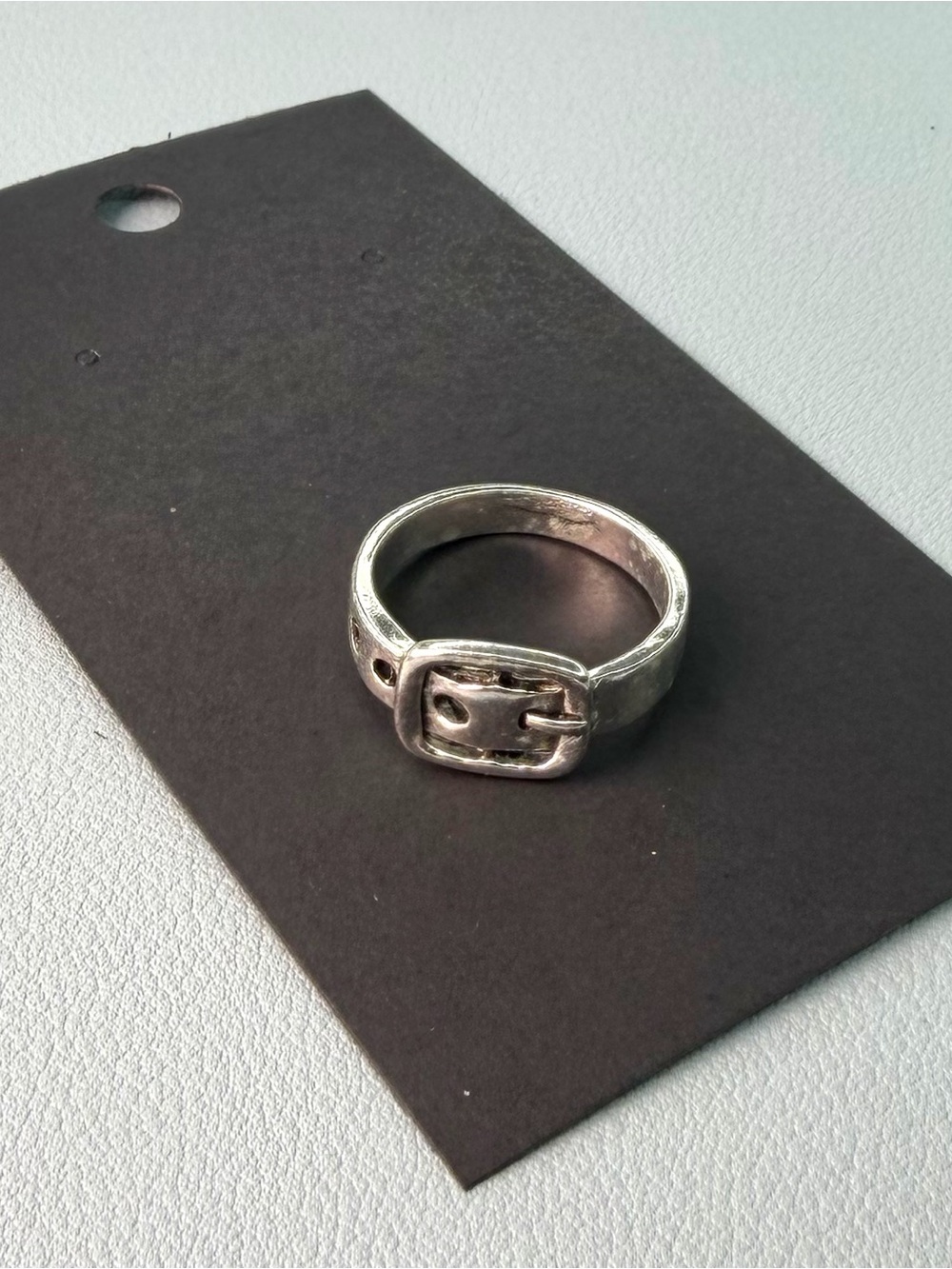 Men's Silver Buckle Accent Ring